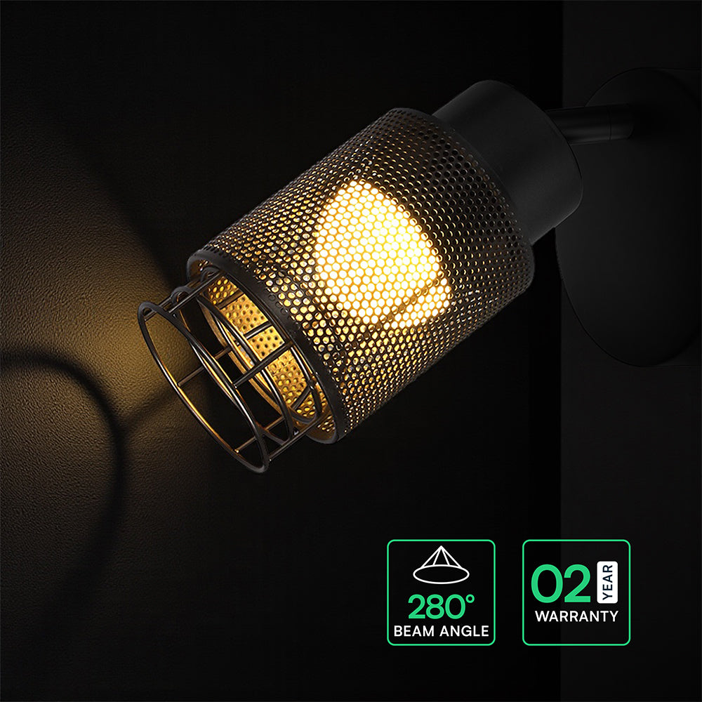 6W Dekoracyjny kinkiet LED / Barwa: 3000K / Obudowa: Czarna