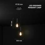 Lampa Wisząca / Gniazdo: 2xE27 / Klosz: Siatka / Czarny