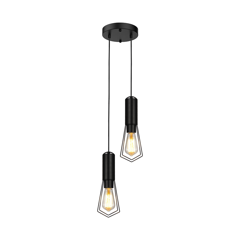 Lampa Wisząca / Gniazdo: 2xE27 / Klosz: Siatka / Czarny