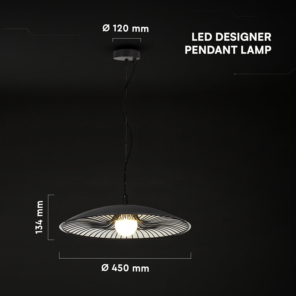 Lampa Wisząca / Gniazdo: G9 / Klosz: Siatka / Czarny + Biały