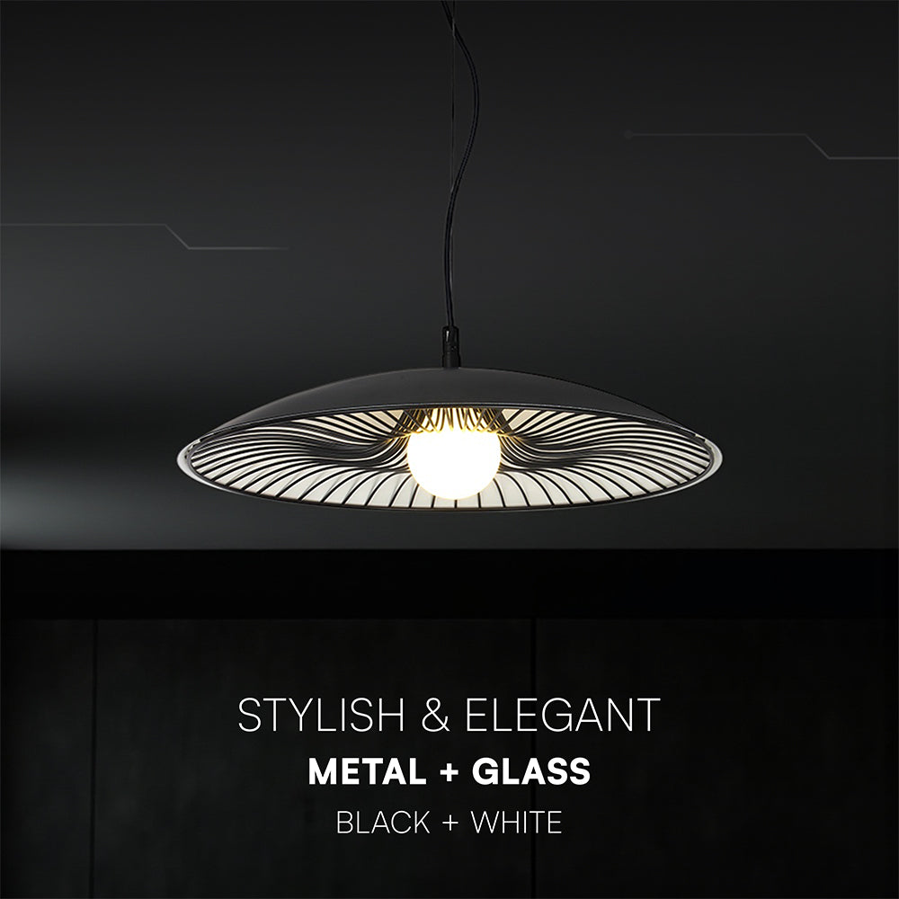 Lampa Wisząca / Gniazdo: G9 / Klosz: Siatka / Czarny + Biały