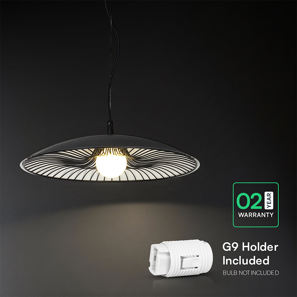 Lampa Wisząca / Gniazdo: G9 / Klosz: Siatka / Czarny + Biały