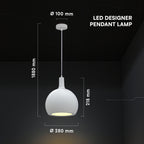 Lampa Wisząca / Gniazdo: E27 / Klosz: Kula / Biały