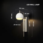 10W Dekoracyjny kinkiet LED / Barwa: 3000K / Obudowa: Biała