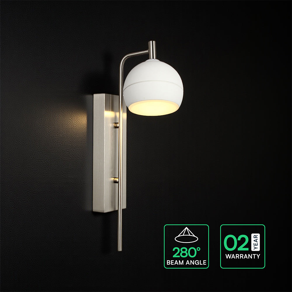 10W Dekoracyjny kinkiet LED / Barwa: 3000K / Obudowa: Biała