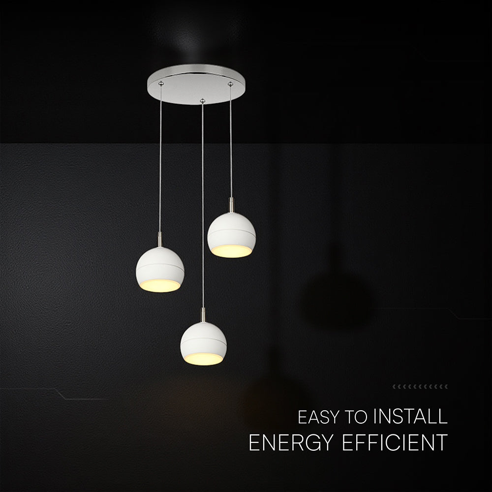 3x10W Dekoracyjna lampa sufitowa LED / Barwa: 3000K / Obudowa: Biała