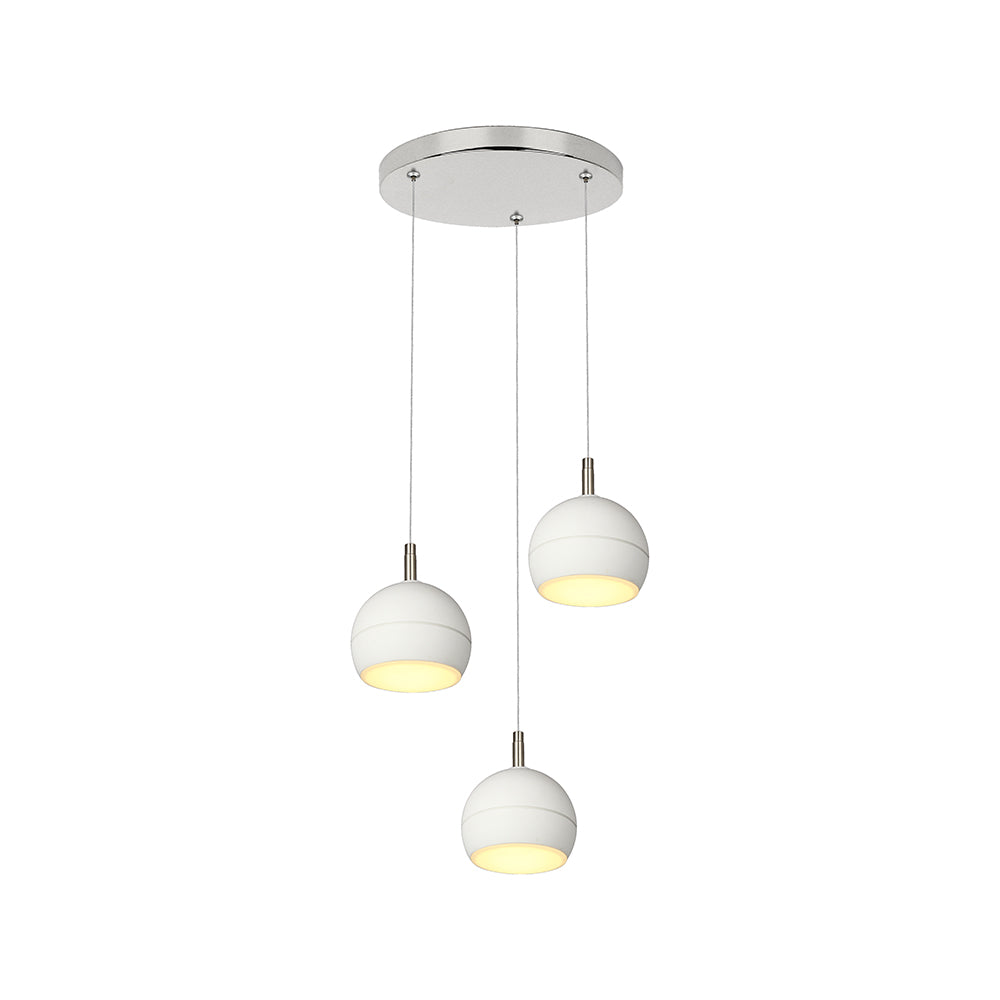 3x10W Dekoracyjna lampa sufitowa LED / Barwa: 3000K / Obudowa: Biała