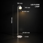 Lampa podłogowa / Barwa: 3000K / Klosz: Okrągły / Kolor: Biały
