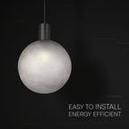 Lampa Wisząca / Gniazdo: E27 / Klosz: Kula / Szary + Czarny