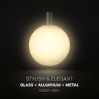 Lampa Wisząca / Gniazdo: E27 / Klosz: Kula / Szary + Czarny