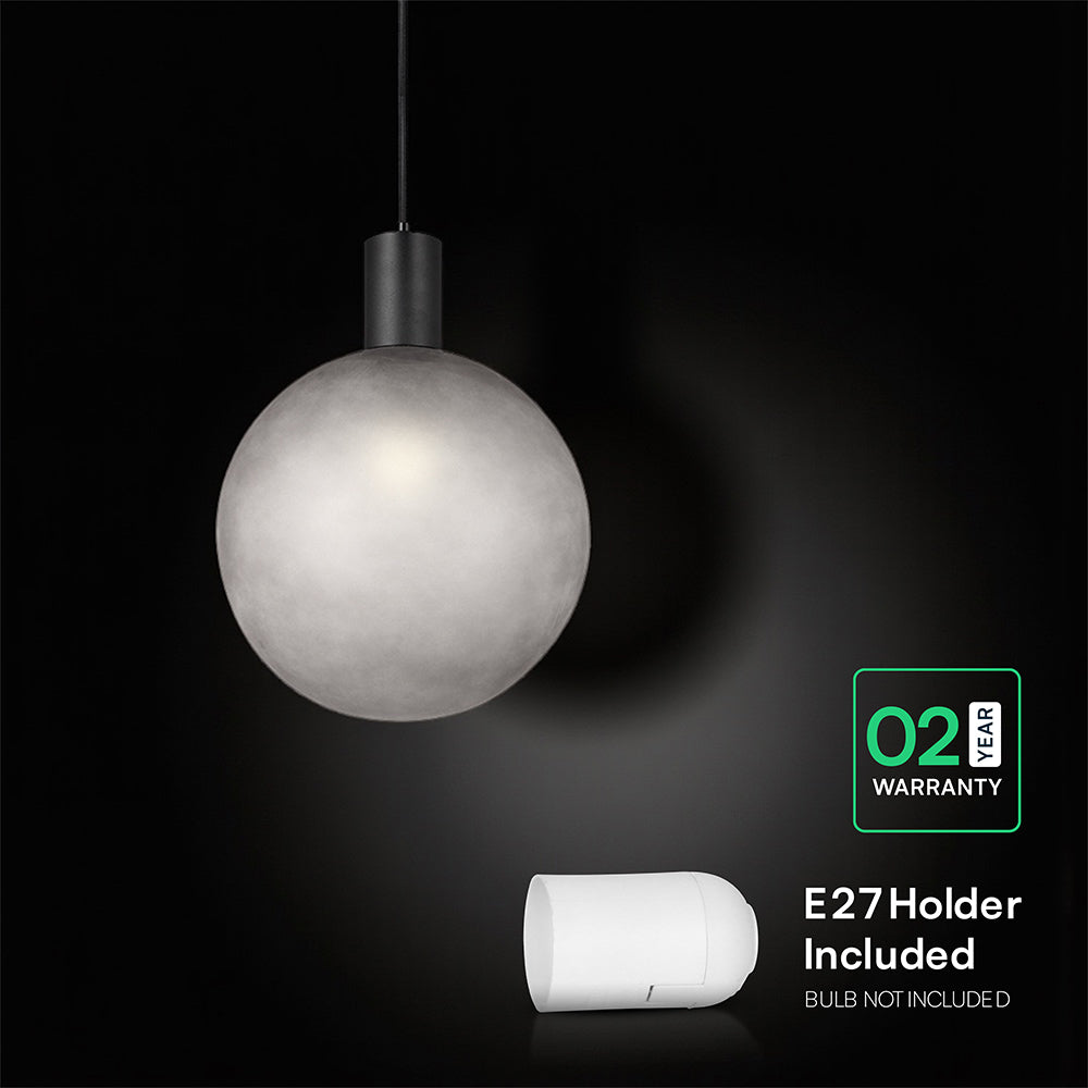Lampa Wisząca / Gniazdo: E27 / Klosz: Kula / Szary + Czarny