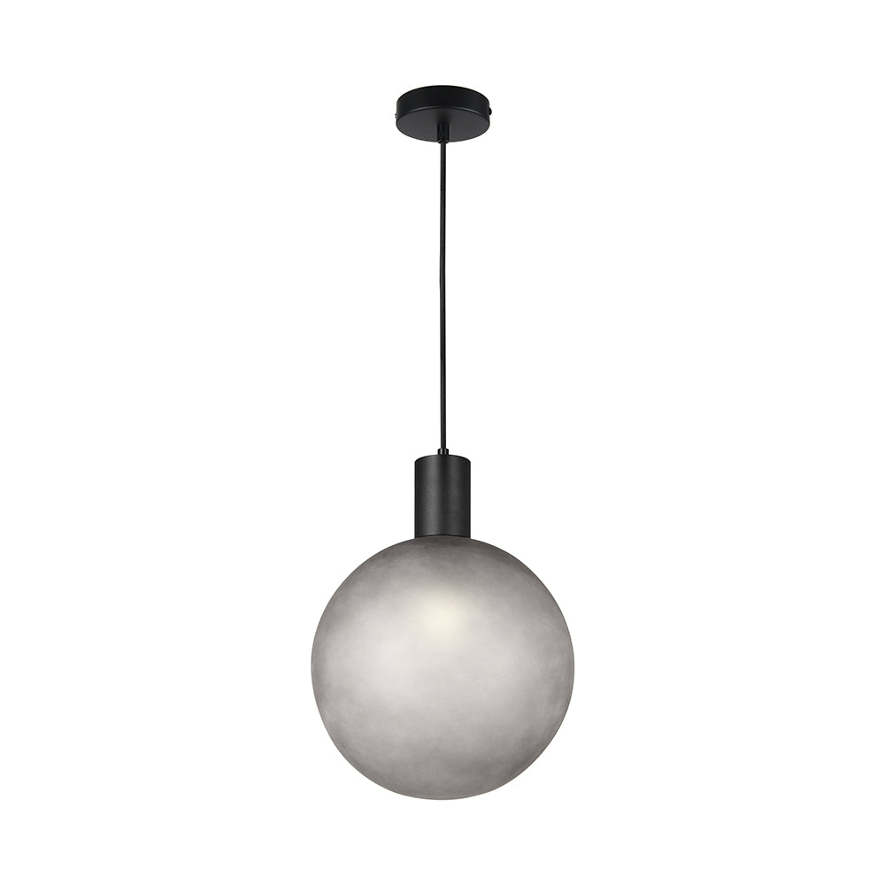 Lampa Wisząca / Gniazdo: E27 / Klosz: Kula / Szary + Czarny