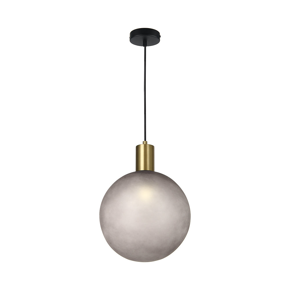 Lampa Wisząca / Gniazdo: E27 / Klosz: Kula / Szary + Brązowy