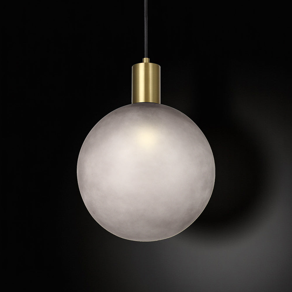 Lampa Wisząca / Gniazdo: E27 / Klosz: Kula / Szary + Brązowy