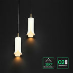 2x5W Lampa Wisząca / Barwa: 3000K / Klosz: Tuba / Biały + Złoto