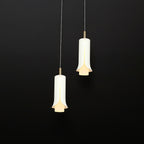 2x5W Lampa Wisząca / Barwa: 3000K / Klosz: Tuba / Biały + Złoto