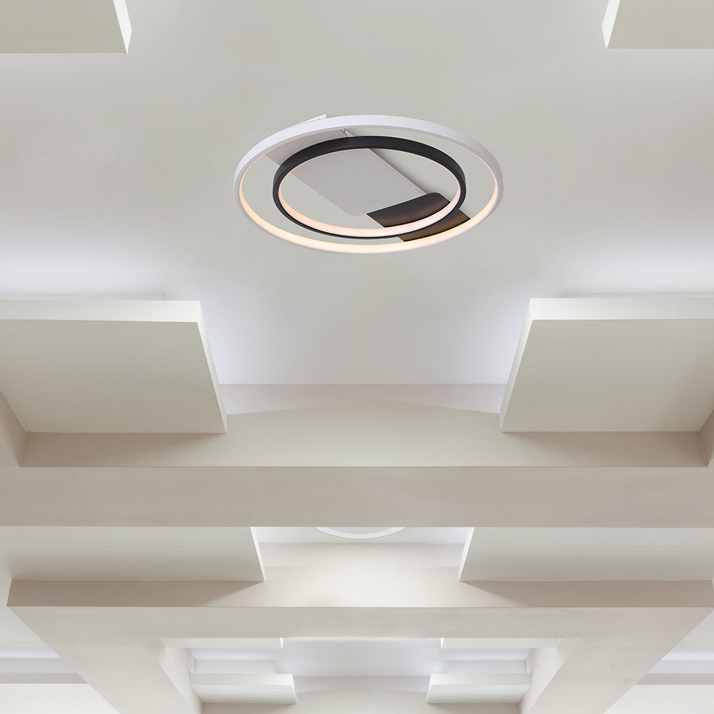 36W Dekoracyjna lampa sufitowa LED / Barwa: 3w1 / Sterowanie: Pilot / Obudowa: Czarna / IP20