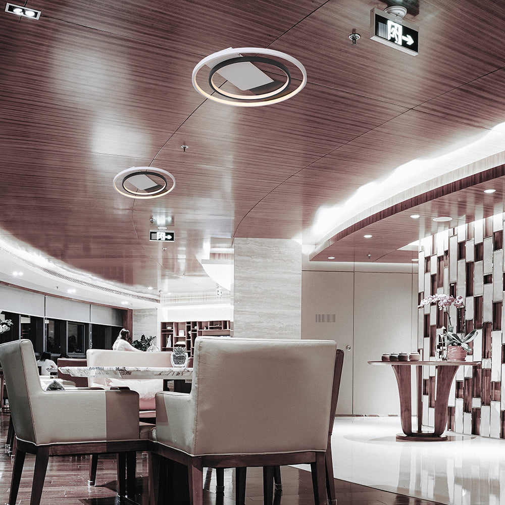 36W Dekoracyjna lampa sufitowa LED / Barwa: 3w1 / Sterowanie: Pilot / Obudowa: Czarna / IP20