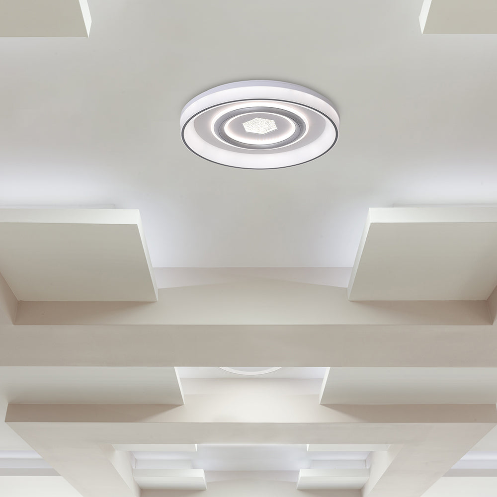 36W Dekoracyjna lampa sufitowa LED / Barwa: 3w1 / Sterowanie: Pilot / Obudowa: Biała / IP20