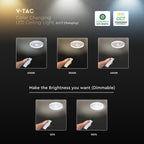 36W Dekoracyjna lampa sufitowa LED / Barwa: 3w1 / Sterowanie: Pilot / Obudowa: Biała / IP20
