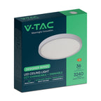 36W Dekoracyjna lampa sufitowa LED / Barwa: 3w1 / Sterowanie: Pilot / Obudowa: Biała / IP20