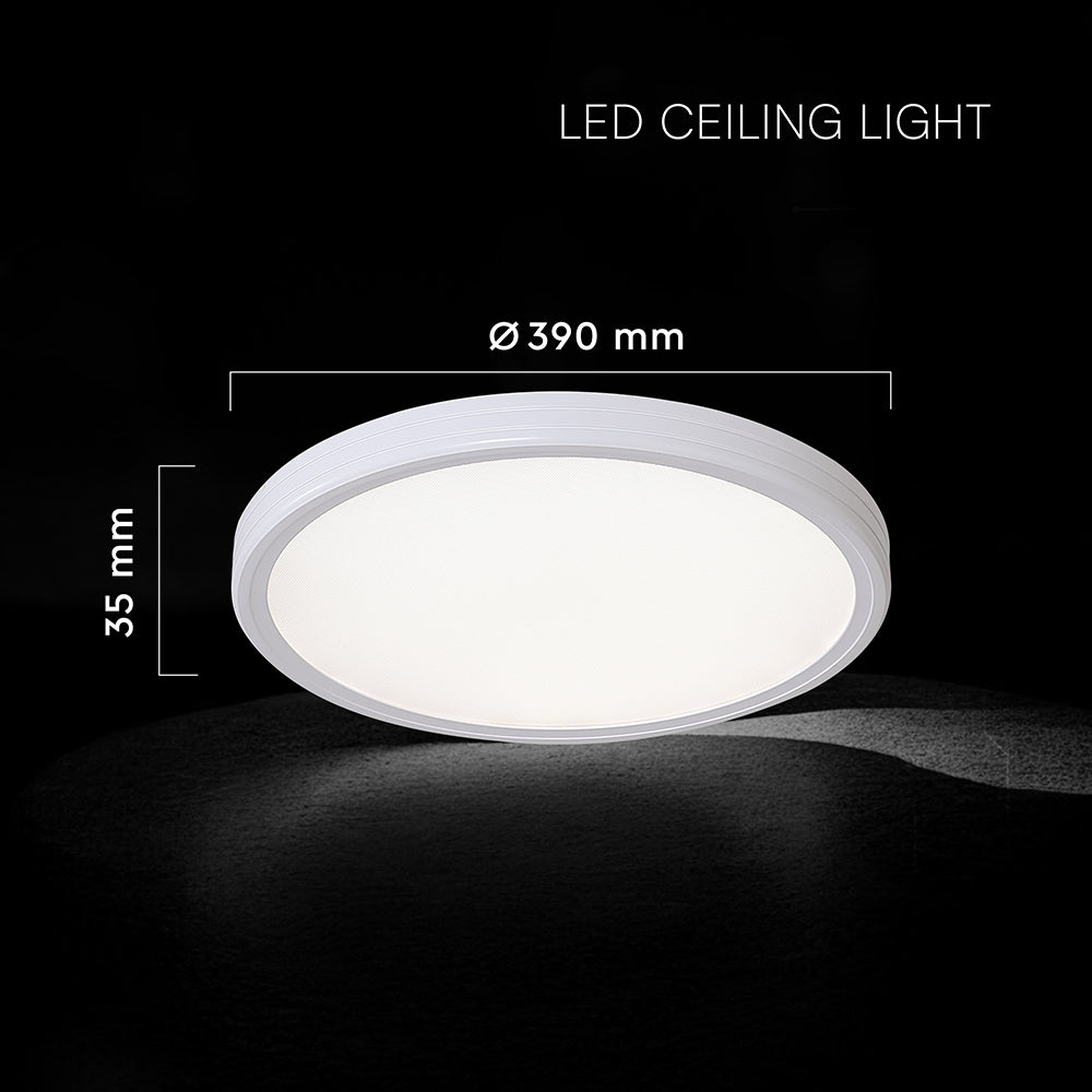 36W Dekoracyjna lampa sufitowa LED / Barwa: 3w1 / Sterowanie: Pilot / Obudowa: Biała / IP20