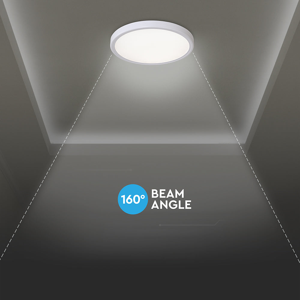 36W Dekoracyjna lampa sufitowa LED / Barwa: 3w1 / Sterowanie: Pilot / Obudowa: Biała / IP20