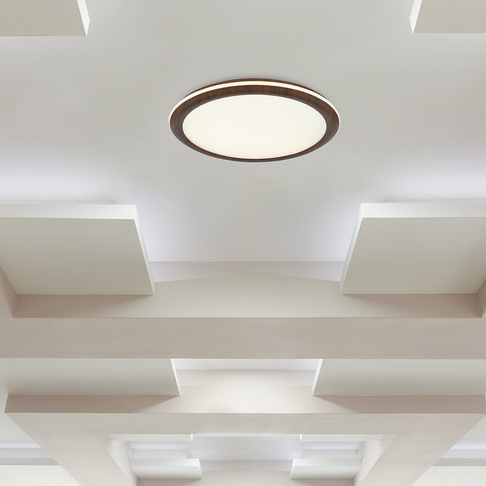 36W Dekoracyjna lampa sufitowa LED / Barwa: 3w1 / Sterowanie: Pilot / Obudowa: Drewno / IP20