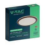 36W Dekoracyjna lampa sufitowa LED / Barwa: 3w1 / Sterowanie: Pilot / Obudowa: Drewno / IP20