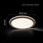 36W Dekoracyjna lampa sufitowa LED / Barwa: 3w1 / Sterowanie: Pilot / Obudowa: Drewno / IP20