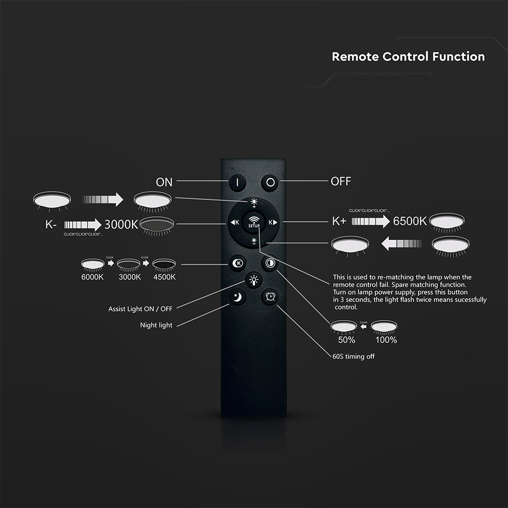 36W Dekoracyjna lampa sufitowa LED / Barwa: 3w1 / Sterowanie: Pilot / Obudowa: Drewno / IP20