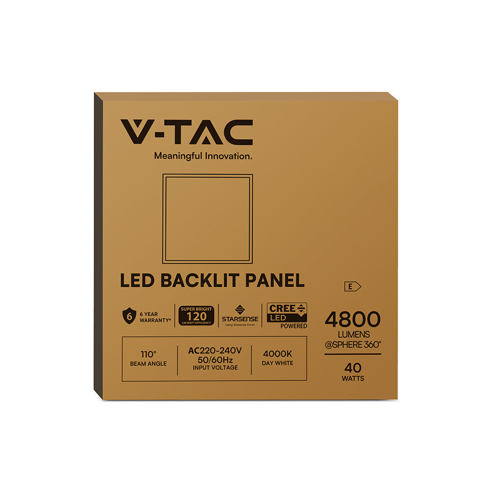 40W Panel LED CLARO / BACKLIT / 600x600mm / Chip CREE / Zasilacz STARSENSE / Barwa:4000K / 6 Lat gwarancji / Skuteczność 120lm/W