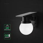 0.9W Solarna kinkiet ogrodowy z pilotem / Obudowa: Czarna / Barwa:3w1 / IP54 /