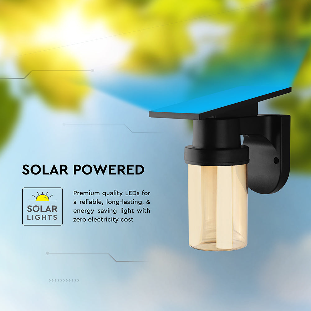 0.9W Solarna kinkiet ogrodowy z pilotem / Obudowa: Czarna / Barwa:3w1 / IP54 /