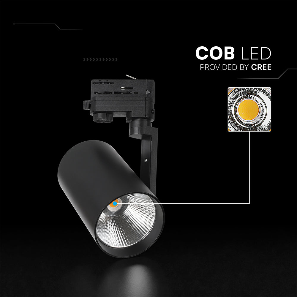 20W Lampa LED na szynoprzewód / Chip CREE / Barwa: 3000K / 6 lat gwarancji / Obudowa: Czarna