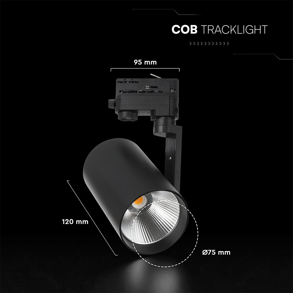 20W Lampa LED na szynoprzewód / Chip CREE / Barwa: 4000K / 6 lat gwarancji / Obudowa: Czarna