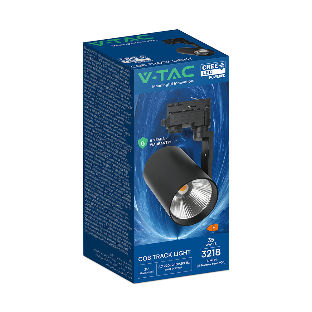 35W Lampa LED na szynoprzewód / Chip CREE / Barwa: 4000K / 6 lat gwarancji / Obudowa: Czarna