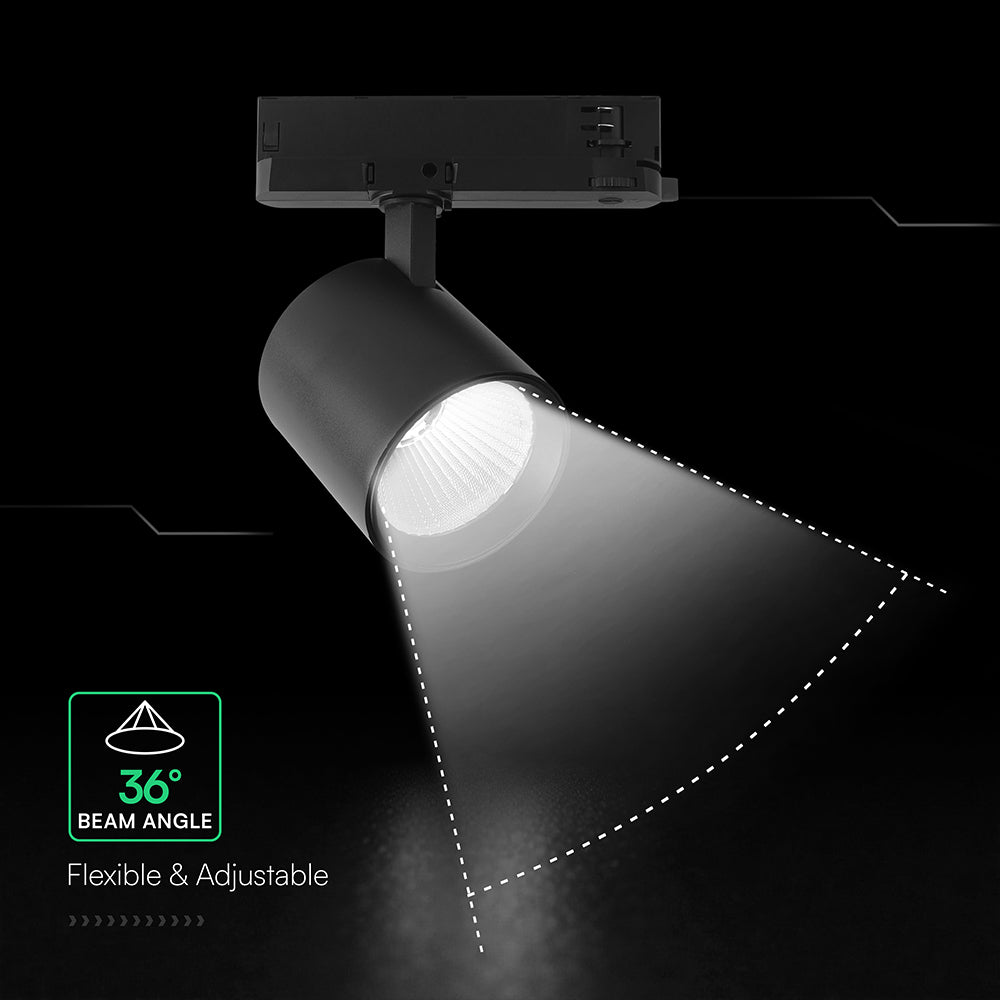 30W Lampa LED na szynoprzewód / Chip CREE / Barwa: 3000K / 6 lat gwarancji / Obudowa: Czarna