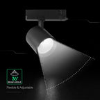 30W Lampa LED na szynoprzewód / Chip CREE / Barwa: 6400K / 6 lat gwarancji / Obudowa: Czarna