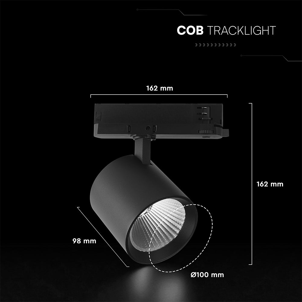 36W Lampa LED na szynoprzewód / Chip CREE / Barwa: 4000K / 6 lat gwarancji / Obudowa: Czarna