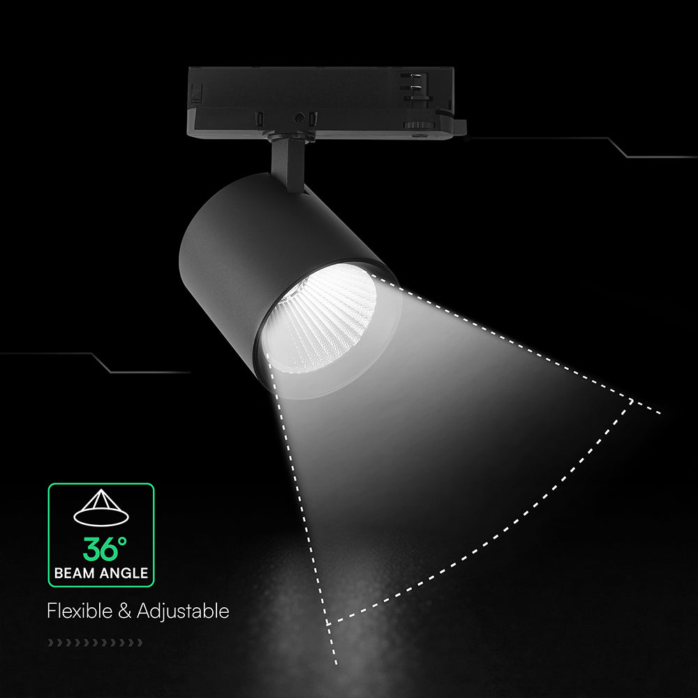 36W Lampa LED na szynoprzewód / Chip CREE / Barwa: 6400K / 6 lat gwarancji / Obudowa: Czarna