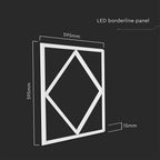 64W Panel LED Ramowy diament 600x600mm / Zasilacz LIFUD / FLICKER FREE / Barwa: 6500K / Opakowanie: 6szt.