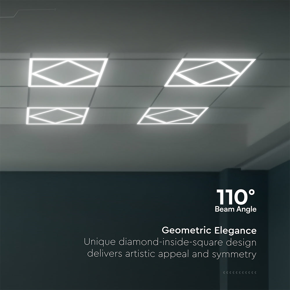 64W Panel LED Ramowy diament 600x600mm / Zasilacz LIFUD / FLICKER FREE / Barwa: 6500K / Opakowanie: 6szt.