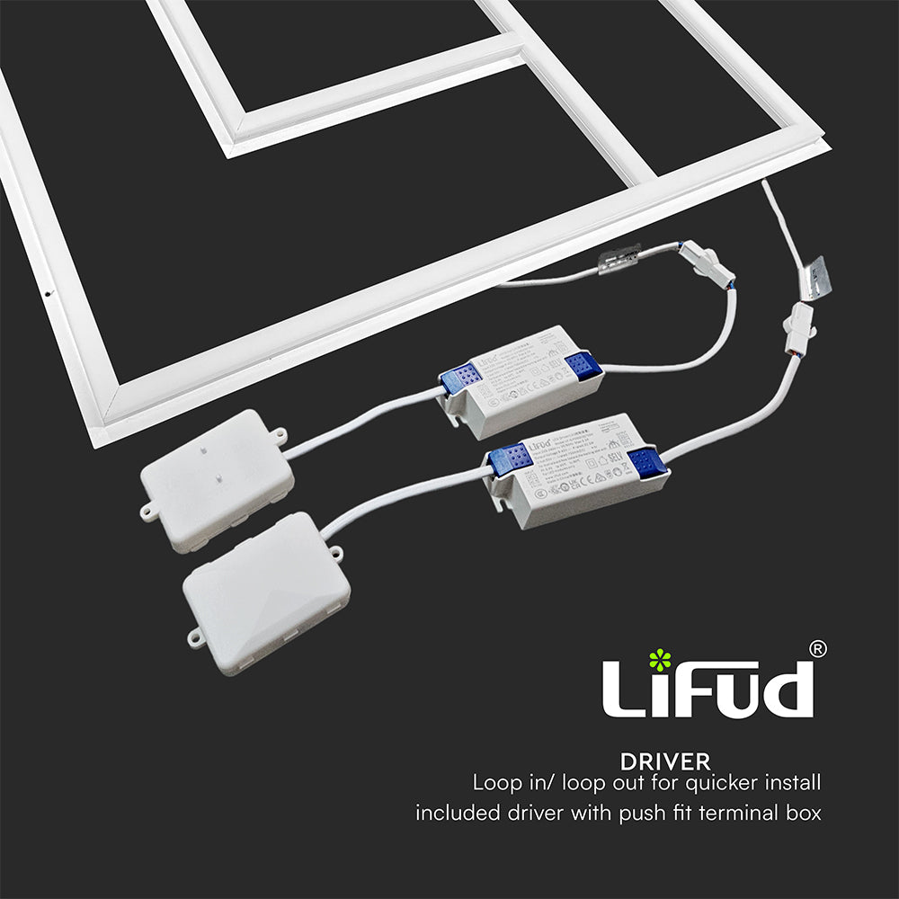 60W Panel LED Ramowy Kwadrat 600x600mm / Zasilacz LIFUD / FLICKER FREE / Barwa: 6500K / Opakowanie: 6szt.