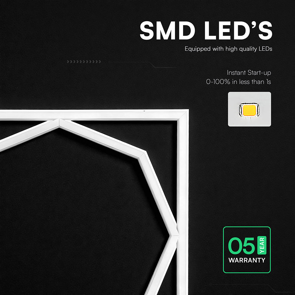 72W Panel LED Ramowy Ośmiokąt 600x600mm / Zasilacz 2xLIFUD / FLICKER FREE / Barwa: 6500K / Opakowanie: 6szt.