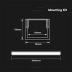 Profil Aluminiowy do paska LED na powierzchniowy / 2000x12x10mm / Kolor: Aluminium
