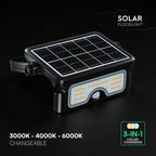 7W Naświetlacz LED solarny z czujnikiem ruchu / Barwa:3w1 / Obudowa: Czarna