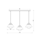 żyrandol Funda line bar 900x80 white/natural wood 3xE27