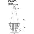 Maxlight Lampa wisząca Monaco 60cm - Metal + szkło - Chrom P0260