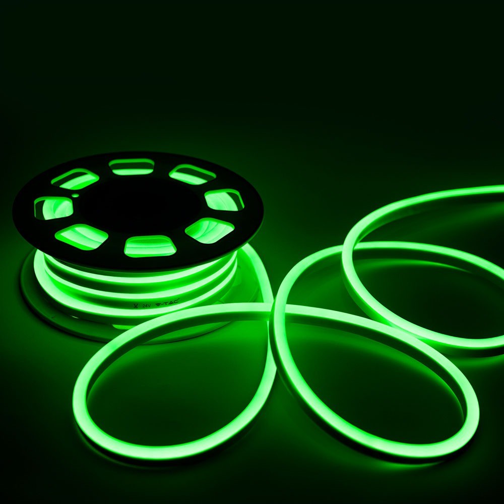 NEON FLEX / Barwa: Zielony / Zasilanie: 24V / Rolka:10m